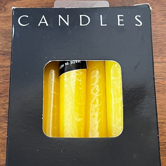 Unused Dansk Set of 6 Six 10" Taper Candles Yellow Tapers Vintage Hong Kong - Picture 5 of 8